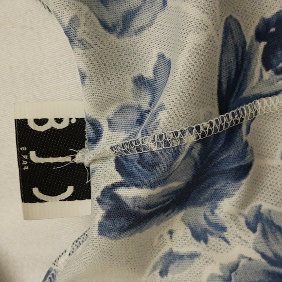 CLE Paris Floral Bodycon Tank Maxi Dress VTG Y2K 90s Blue White S/M - Picture 5 of 16